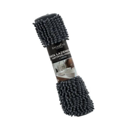 Mata łazienkowa Backhome 40x60 cm szara z mikrofibry szenilowej antypoślizgowa prostokątna – zdjęcie 1