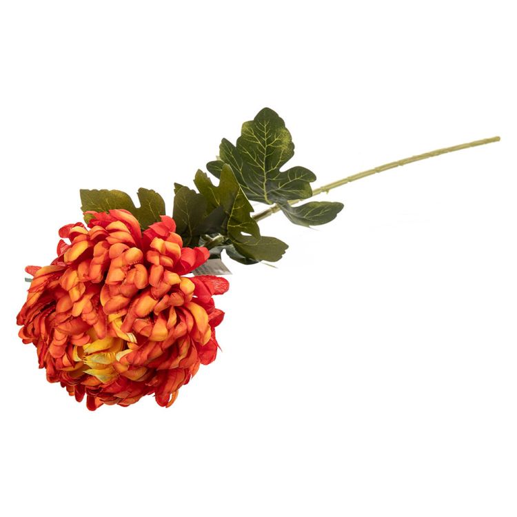 Chryzantema sztuczna pojedyncza 75 cm na łodydze dekoracyjna do wiązanek i stroików w 2 kolorach – zdjęcie 2