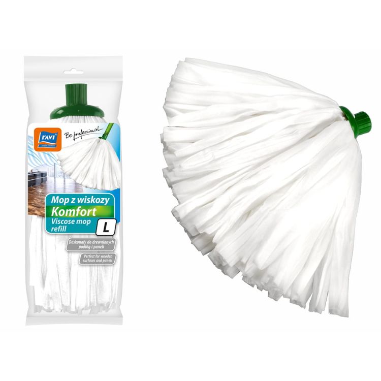 Mop paskowy Ravi Komfort L wiskozowy 26 cm do podłóg drewnianych i paneli – zdjęcie 1
