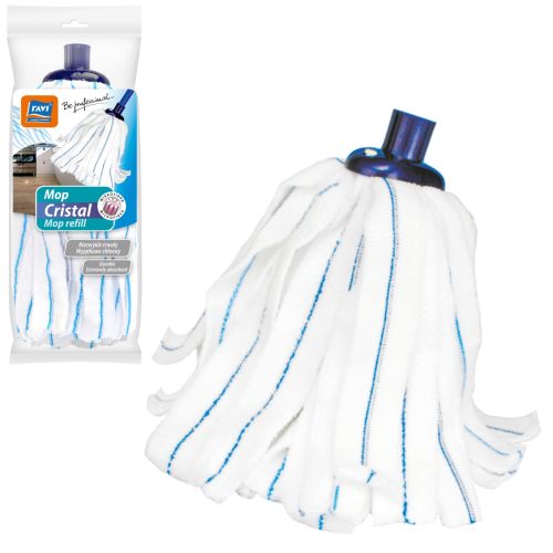 Mop z mikrofibry Ravi Cristal biało-niebieski uniwersalny do podłóg – zdjęcie 1