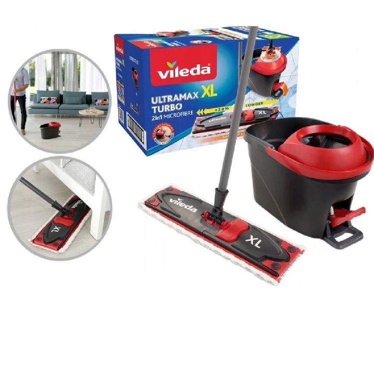 Mop płaski Vileda Ultramax BOX XL z wiadrem mocowanie na klipsy – zdjęcie 1