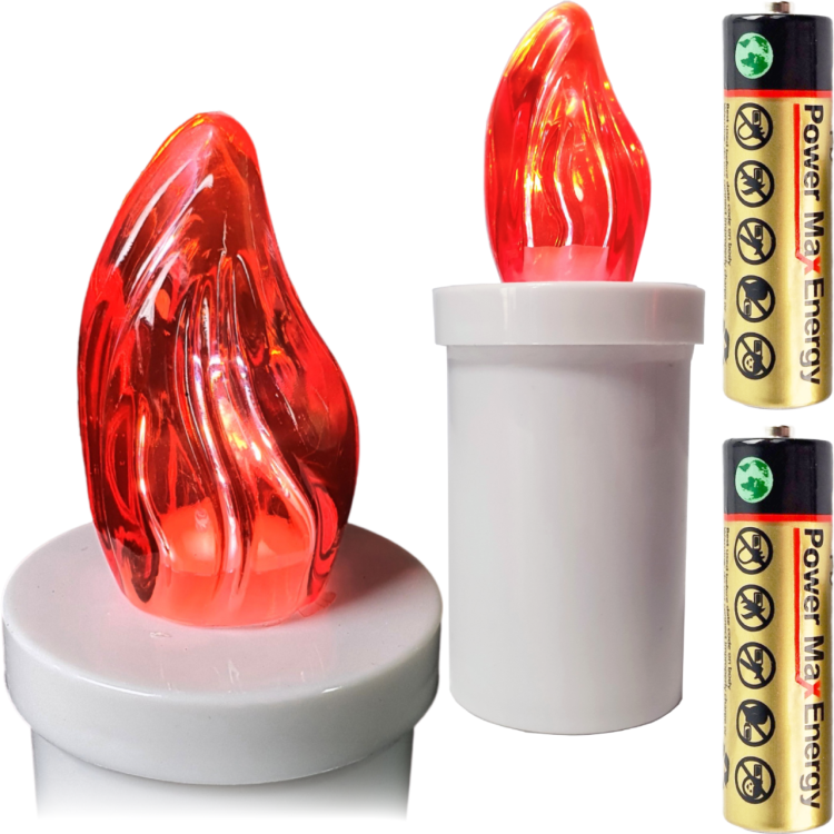 Wkład elektryczny LED Cortina Poland Minor czerwony 90 dni wodoodporny z bateriami – zdjęcie 1