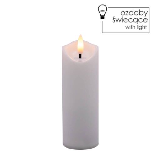 Świeca LED 5x15 cm plastikowa z migoczącym płomieniem w ciepłej bieli – zdjęcie 1