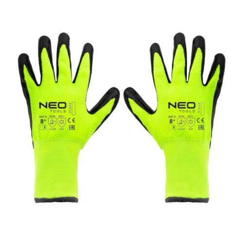 Rękawice robocze ocieplane NEO Tools 97-613-8 nylonowe powlekane lateksem 4142X rozmiar 8 – zdjęcie 1