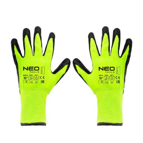 Rękawice robocze ocieplane NEO Tools 97-613-8 nylonowe powlekane lateksem 4142X rozmiar 10 – zdjęcie 1