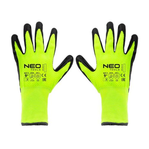 Rękawice robocze ocieplane NEO Tools 97-613-8 nylonowe powlekane lateksem 4142X rozmiar 9 – zdjęcie 1