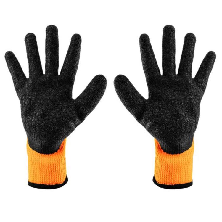 Rękawice robocze ocieplane NEO Tools 97-612-9 poliester lateksowe 2242X rozmiar 10 – zdjęcie 2