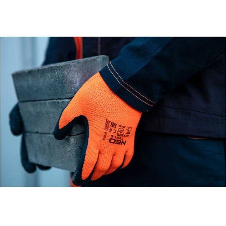 Rękawice robocze ocieplane NEO Tools 97-612-9 poliester lateksowe 2242X rozmiar 10 – zdjęcie 5