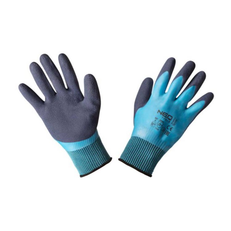 Rękawice robocze NEO Tools 97-643-11 poliester lateksowe 2-warstwowe 3141X rozmiar 11 – zdjęcie 1