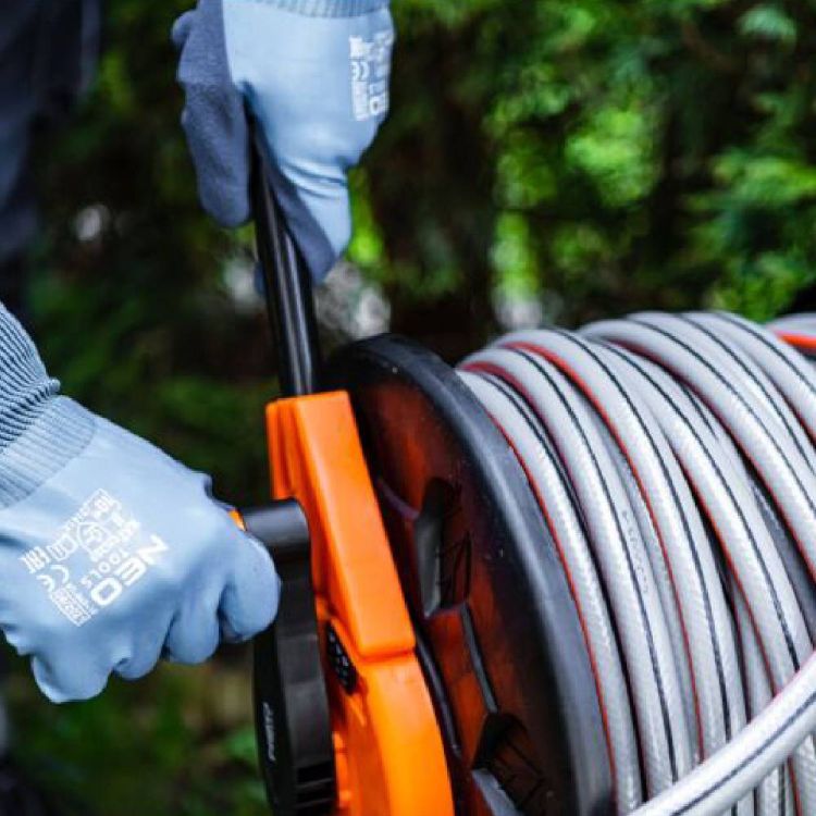 Rękawice robocze NEO Tools 97-643-8 poliester lateksowe 2-warstwowe 3141X rozmiar 8 – zdjęcie 7