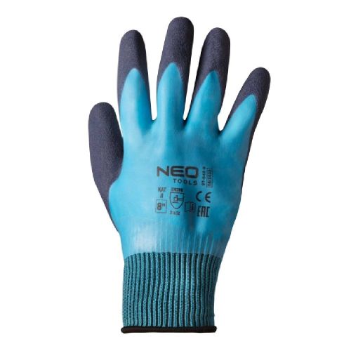 Rękawice robocze NEO Tools 97-643-9 poliester lateksowe 2-warstwowe 3141X rozmiar 9 – zdjęcie 2