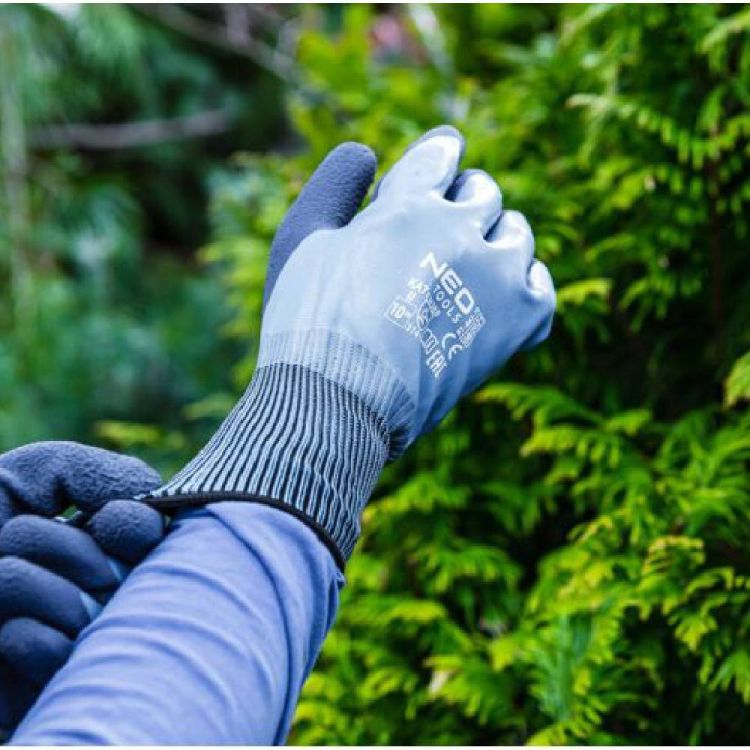 Rękawice robocze NEO Tools 97-643-9 poliester lateksowe 2-warstwowe 3141X rozmiar 9 – zdjęcie 6