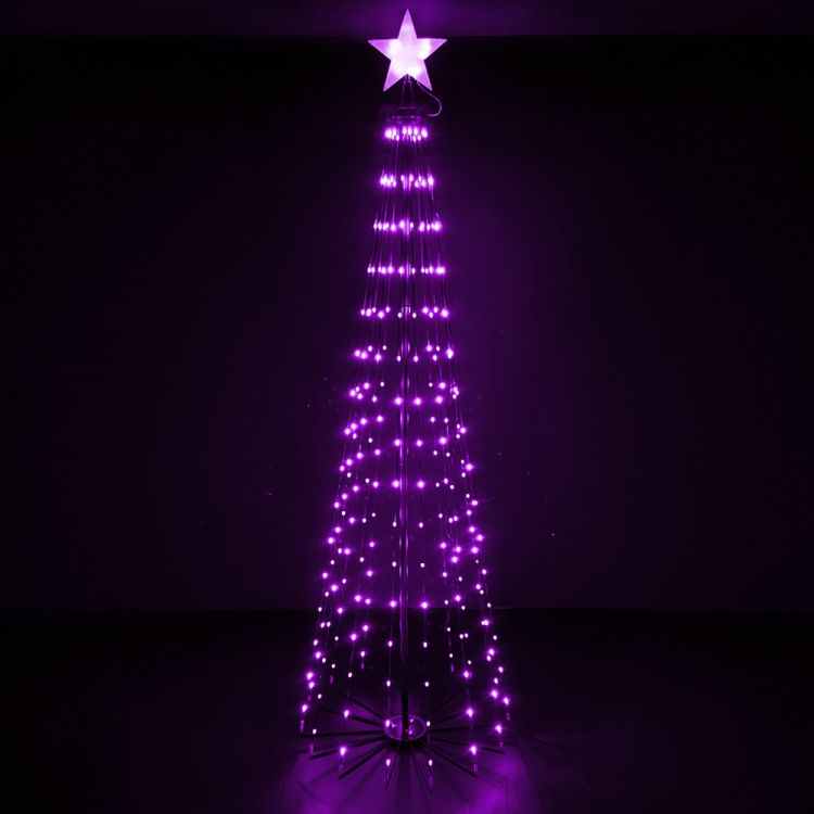 Choinka LED 180 cm RGB 250 diod metalowy stelaż pilot aplikacja muzyka – zdjęcie 6