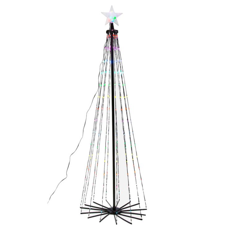 Choinka LED 180 cm RGB 250 diod metalowy stelaż pilot aplikacja muzyka – zdjęcie 8