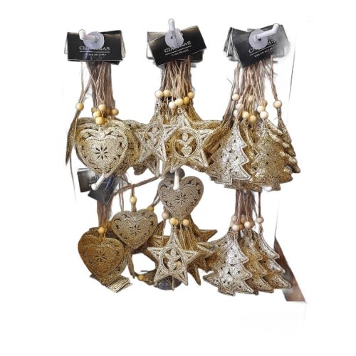 Zawieszka świąteczna szampańska Koopman dekoracja wisząca brokatowa – zdjęcie 2