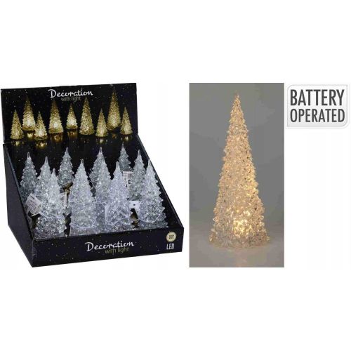 Choinka akrylowa LED 17 cm dekoracyjna przezroczysta z oświetleniem świąteczna do wnętrz – zdjęcie 1