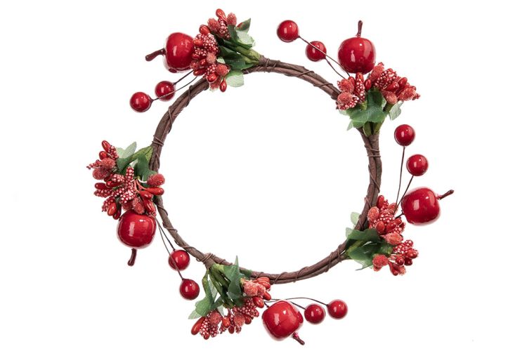 Wianuszek dekoracyjny ozdoba świąteczna czerwony 1 szt – zdjęcie 1