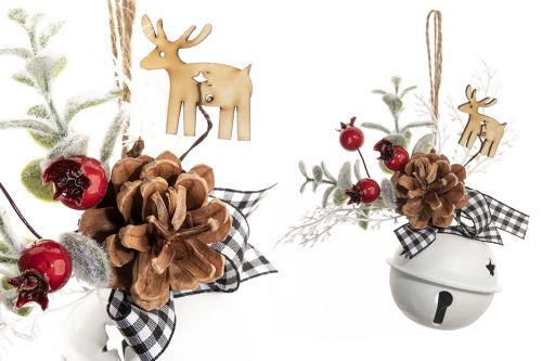 Dzwonek świąteczny dekoracyjny ozdoba bożonarodzeniowa 1 szt – zdjęcie 1