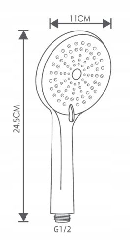Słuchawka prysznicowa Aveeo 3-funkcyjna chromowana anti-calc z przyłączem G1/2 – zdjęcie 2