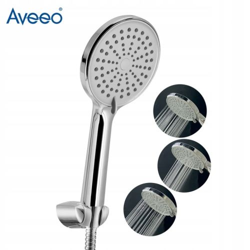 Słuchawka prysznicowa Aveeo 3-funkcyjna chromowana anti-calc z przyłączem G1/2 – zdjęcie 2