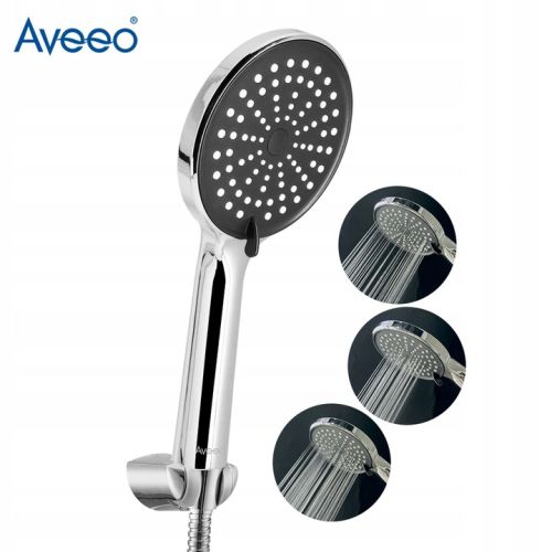 Słuchawka prysznicowa Aveeo  3-funkcyjna chromowana anti-calc z przyłączem G1/2 – zdjęcie 2