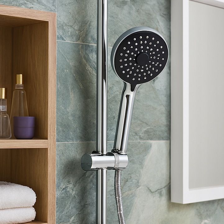 Słuchawka prysznicowa Aveeo  3-funkcyjna chromowana anti-calc z przyłączem G1/2 – zdjęcie 4