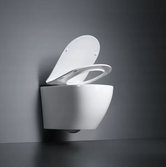 Miska WC wisząca Aveeo Berg 49cm bezkołnierzowa z deską wolnoopadającą biała – zdjęcie 4