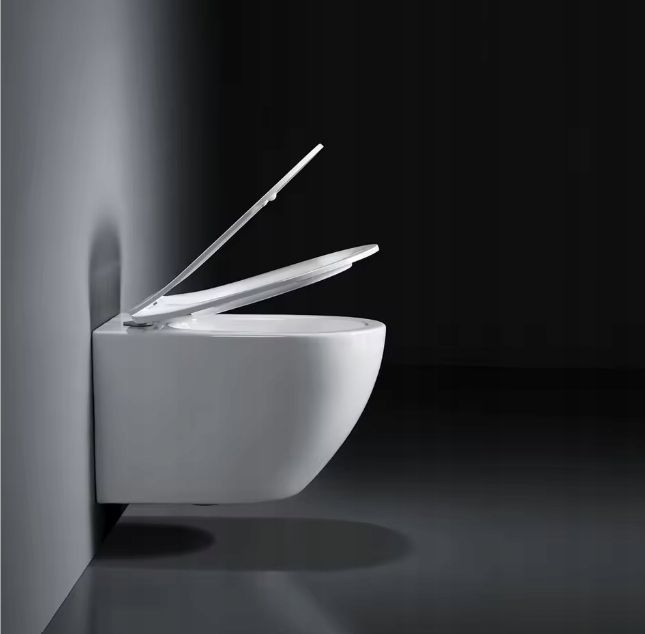 Miska WC wisząca Aveeo Berg 49cm bezkołnierzowa z deską wolnoopadającą biała – zdjęcie 5