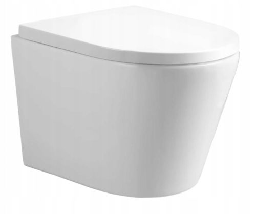 Miska WC wisząca Aveeo Boden II bezkołnierzowa z deską wolnoopadającą biała – zdjęcie 1