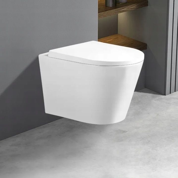 Miska WC wisząca Aveeo Boden II bezkołnierzowa z deską wolnoopadającą biała – zdjęcie 3