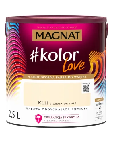 Farba lateksowa Magnat #kolorLove Biszkoptowy 2,5L matowa plamoodporna do wnętrz