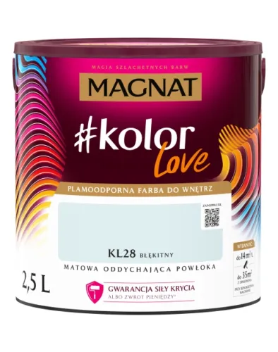 Farba lateksowa Magnat #kolorLove Błękitny 2,5L matowa plamoodporna do wnętrz