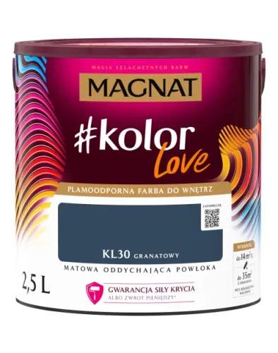 Farba lateksowa Magnat #kolorLove Granatowy 2,5L matowa plamoodporna do wnętrz