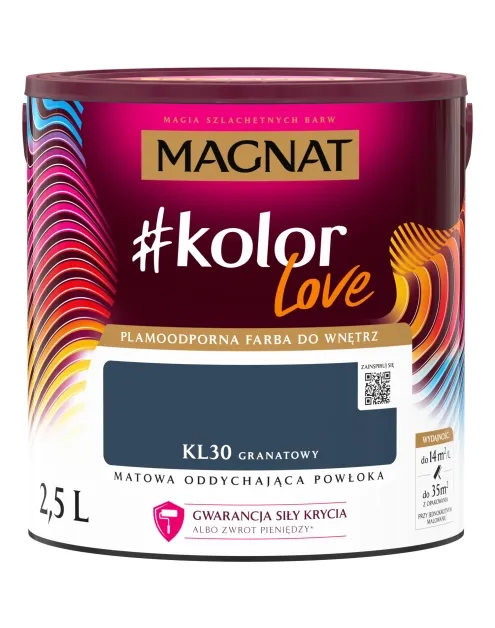 Farba lateksowa Magnat #kolorLove Granatowy 2,5L matowa plamoodporna do wnętrz