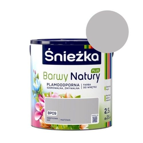 Farba lateksowa Śnieżka Barwy Natury Plus BP09 Księżycowa Noc 2,5L matowa plamoodporna – zdjęcie 1