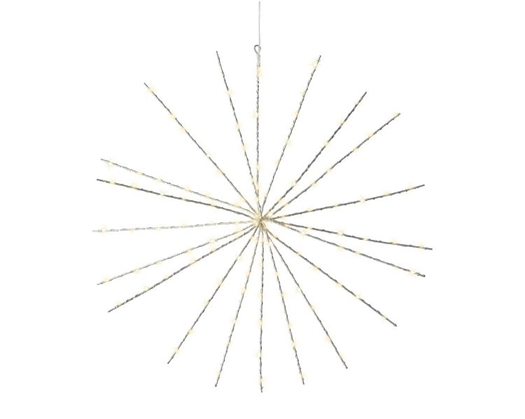 Dekoracja świetlna plenerowa 55cm 130LED mikro ciepła biel srebrna z efektem migania – zdjęcie 1