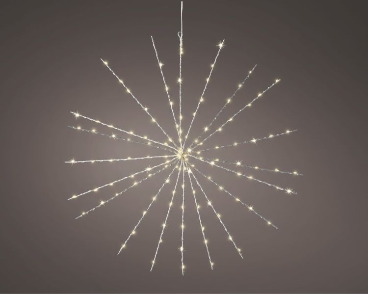 Dekoracja świetlna plenerowa 55cm 130LED mikro ciepła biel srebrna z efektem migania – zdjęcie 2