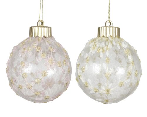 Bombka choinkowa plastikowa 8cm dwukolorowa mieszana lekka z nitką zawieszenia – zdjęcie 1