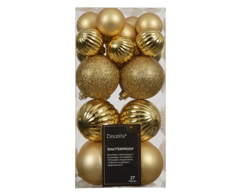 Bombki dekoracyjne świąteczne  złote matowe błyszczące brokatowe polistyrenowe – zdjęcie 2