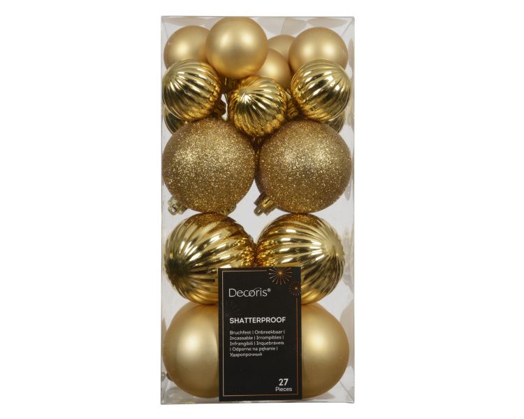 Bombki dekoracyjne świąteczne  złote matowe błyszczące brokatowe polistyrenowe – zdjęcie 2