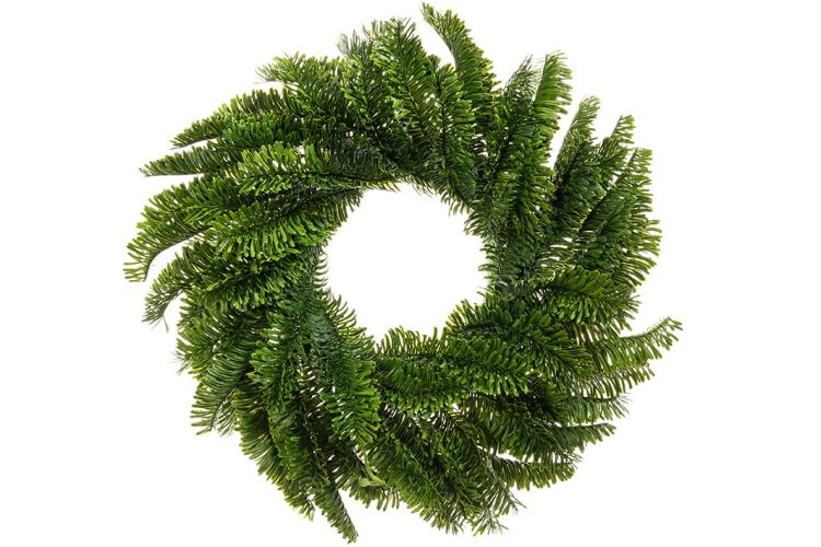 Wianek dekoracyjny jodłowy Q660431GR 36cm z gałązek sztucznej jodły całoroczny – zdjęcie 1