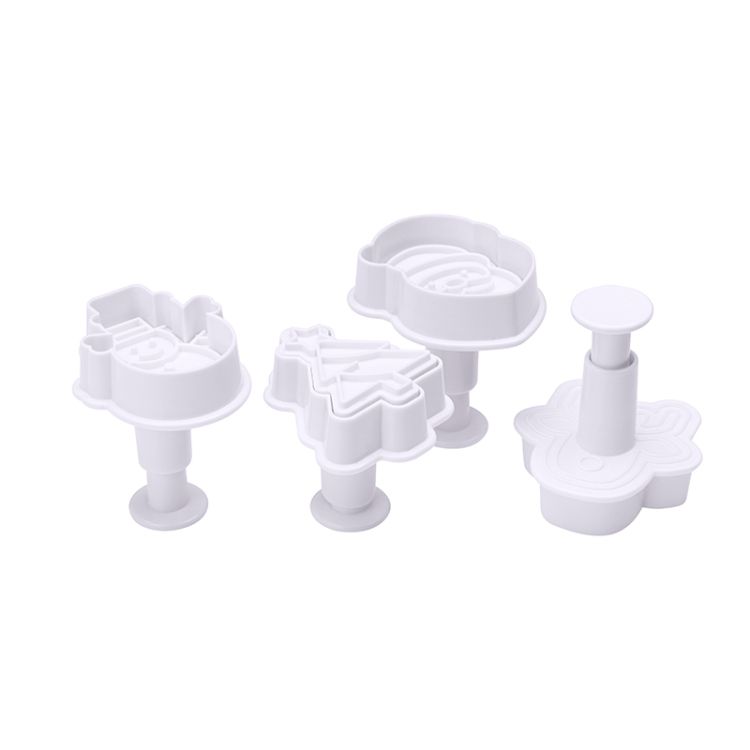 Wykrawaczki do ciastek Galicja HWPBN28416 4szt plastikowe ze stemplem świąteczne motywy – zdjęcie 1