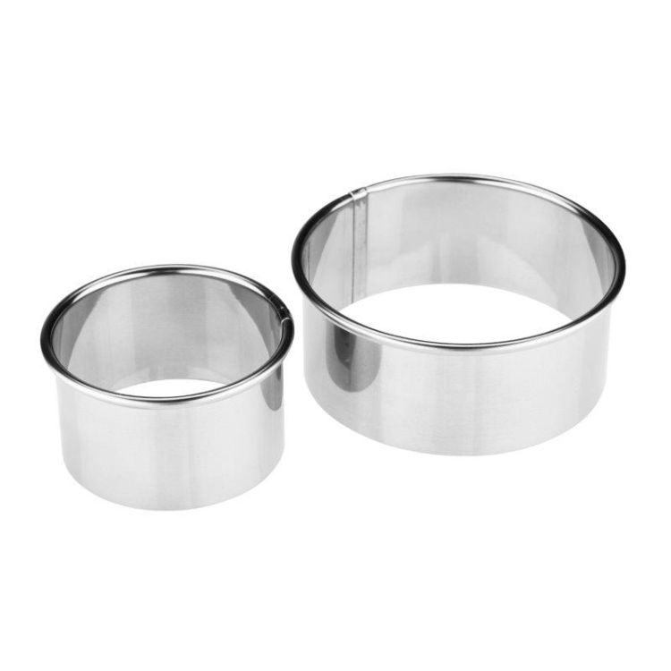 Wykrawacze do ciasta Practico zestaw 2 szt. stal nierdzewna 7.5cm i 5.3cm do okrągłych form – zdjęcie 1