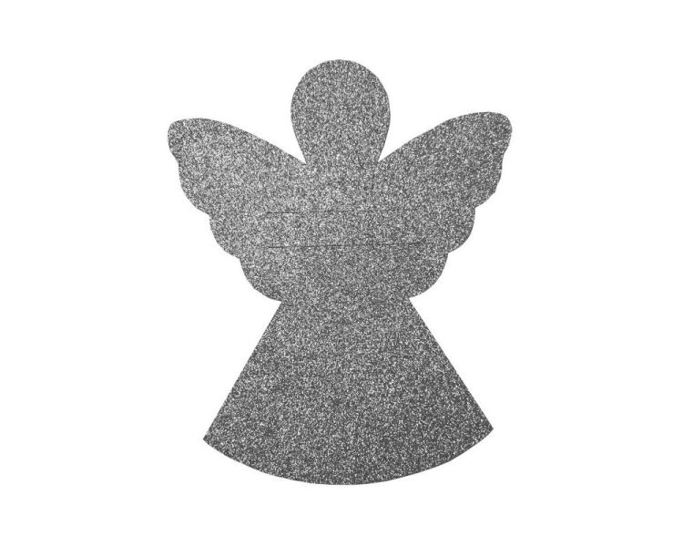 Podkładka na sztućce Uniglob Angel 21x17cm filcowa szaro-srebrna świąteczna dekoracyjna – zdjęcie 1