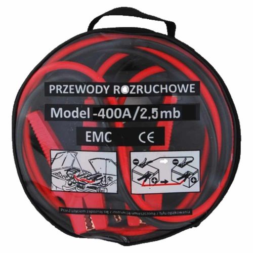 Przewody rozruchowe samochodowe izolowane 2,5 m zaciski 400A kabel rozruchowy