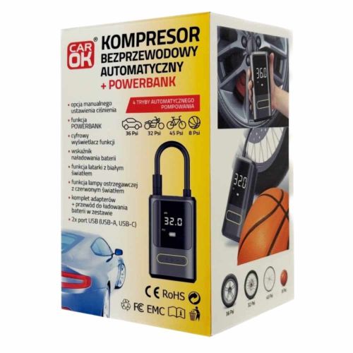 Kompresor bezprzewodowy Car OK automatyczny powerbank