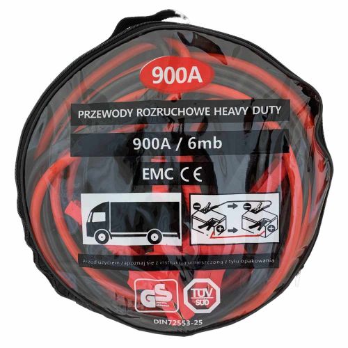 Kable rozruchowe samochodowe 900A 6m certyfikat CE – zdjęcie 1