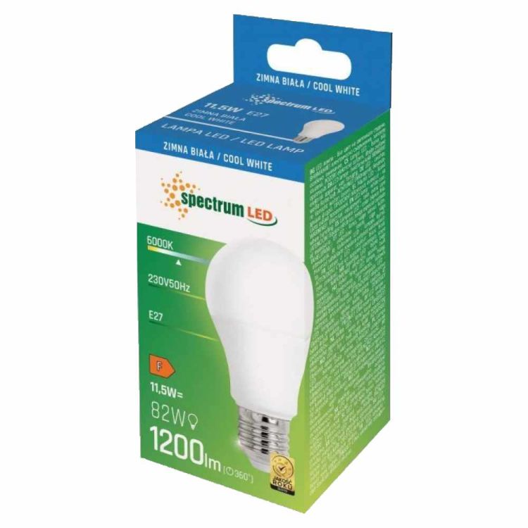 Żarówka LED E27 A60 Spectrum 11,5W 1200lm 6000K zimna biała