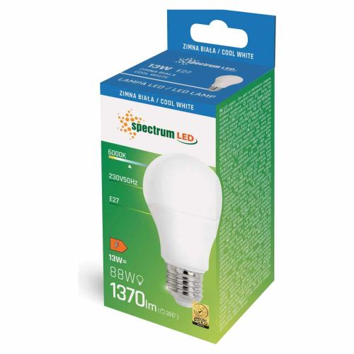 Żarówka LED Spectrum A60 13W E27 1370lm 6000K zimna biała