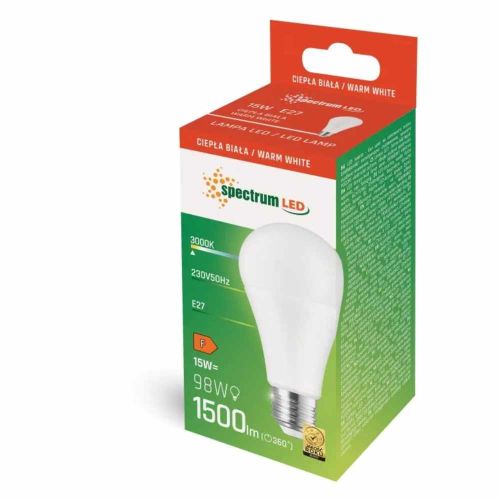 Żarówka LED Spectrum A60 15W E27 1500lm 3000K ciepła biała